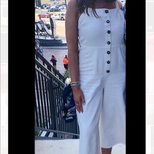 White Denim Jumpsuit